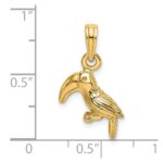 14K 3-D Textured/Polished Toucan Bird Charm - Image 3