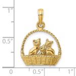 14K 3-D Cats Inside Of Basket Charm - Image 3