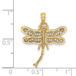 14K Dragonfly with Beaded Filigree Wings Charm - Image 3
