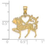 14K Textured Heart and Horse Charm - Image 3