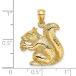 14K Textured Sitting Squirrel with Nut Charm - Image 3