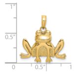 14K Textured Sitting Frog Charm - Image 4
