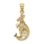 14K 2-D Kangaroo with Baby in Pouch Pendant - Image 4
