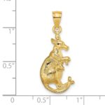 14K 2-D Kangaroo with Baby in Pouch Pendant - Image 3
