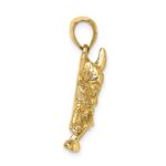 14K Polished Raging Bull with Horns Charm - Image 2