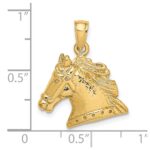 14K Textured Horse Head Charm - Image 3