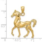 14K 3-D Polished Horse Charm - Image 3
