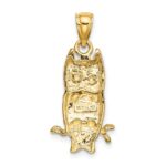 14K Textured Owl Charm - Image 4