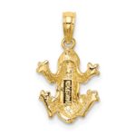 14K 2-D Textured Top View Frog Charm - Image 3