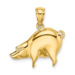 14K Polished Pig Charm