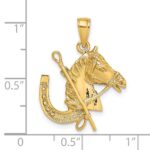 14K Horse Head with Shoe and Crop Charm - Image 3
