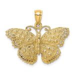 14K Textured Butterfly Pendant
