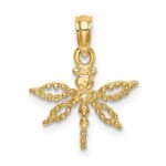 14K 2-D Mini Dragonfly with Cut-out Wings Charm