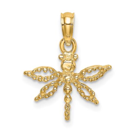 14K 2-D Mini Dragonfly with Cut-out Wings Charm