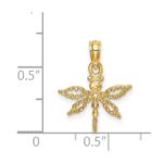14K 2-D Mini Dragonfly with Cut-out Wings Charm - Image 3