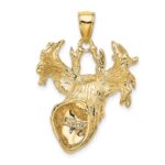 14K 2-D Textured Deer Head Charm - Image 4