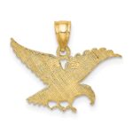 14K Flat Textured Eagle Charm - Image 4