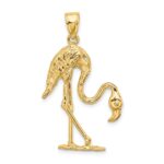 14K 3-D Textured Flamingo Charm - Image 4