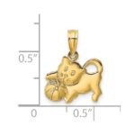 14K 3-D Polished Kitten with Ball Charm - Image 3
