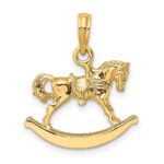 14K Polished 3-D Rocking Horse Charm - Image 4