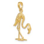 14K 3-D Textured Flamingo Charm - Image 5