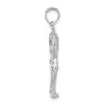 14K White Gold 3-D Textured Flamingo Charm - Image 2
