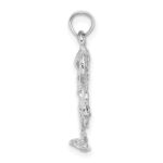 14K White Gold 3-D Textured Flamingo Charm - Image 2