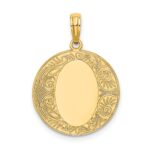 14K Circle Engraveable Center Charm