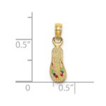14k  3-D Multi-Color Enamel Single Flip-Flop Charm - Image 3