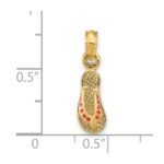 14k  3-D Pink Enameled Single Flip-Flop Charm - Image 3