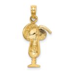 14K Tropical Drink with Multi-Colored Enamel Umbrella Charm - Image 3