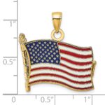 14K Enameled 3-D Pledge Of Allegiance US Flag Book Charm - Image 4