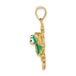 14K Green Enameled 2-D Frog Charm - Image 2