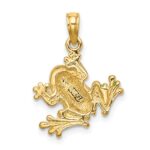 14K Green Enameled 2-D Small Frog Charm - Image 3
