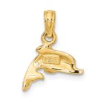 14K Blue Enamel Dolphin Charm - Image 4