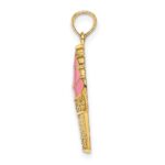 14K Pink Enameled Strawberry Ice Cream Cone Charm - Image 2