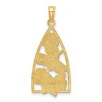 14K Enamel Dragonfly and Flowers Triangle Charm - Image 4