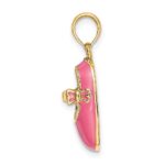 14K Pink Enameled 3-D Baby Shoe Charm - Image 2