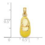 14K Yellow Enameled 3-D Baby Shoe Charm - Image 5