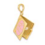 14K Enameled 3-D Moveable MY LOVE STORY Book Pendant - Image 5
