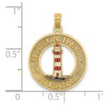 14K HILTON HEAD Enamel Lighthouse Circle Charm - Image 3