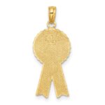 14K Blue and White Enameled 1st PLACE Ribbon Charm - Image 4