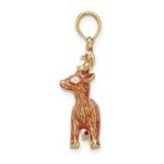14K 3-D Enameled Red-Nosed Reindeer Charm - Image 2