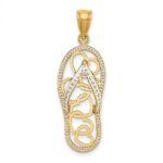 14K Multi Heart Flip-Flop with White Enamel Charm