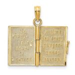14K 3-D Multi-color Enamel Butterfly Ecclesiastes 3:1 Book with Moveable Pages Pendant - Image 6