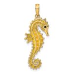 14K 3-D Yellow Enameled Seahorse Charm - Image 4