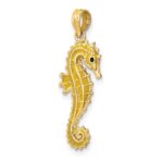 14K 3-D Yellow Enameled Seahorse Charm - Image 5