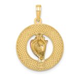 14K Enamel Conch Shell with KEY WEST Circle Charm - Image 3