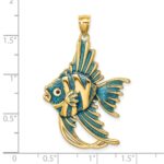 14K Blue Enameled Large Angelfish Charm - Image 3