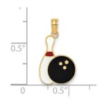 14K Multi-color Enamel Bowling Ball and Pin Charm - Image 3
